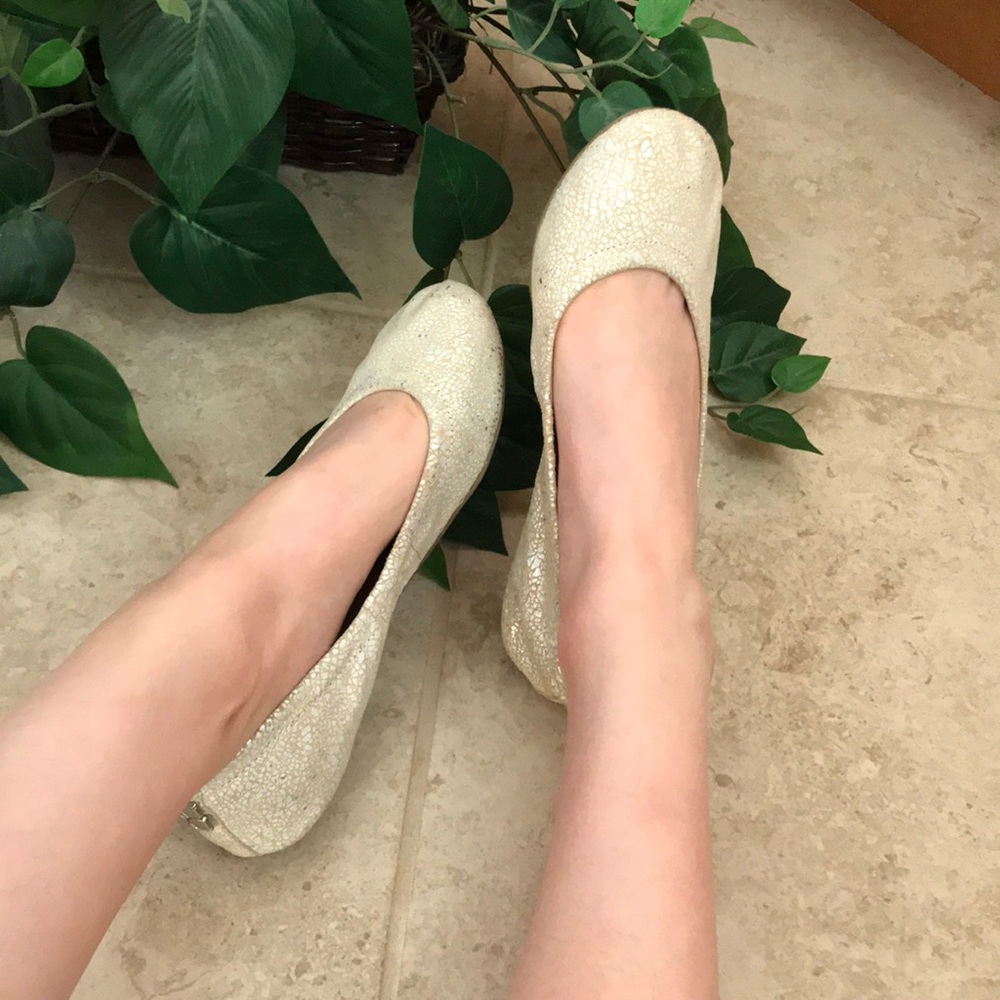 Cream colored ballet flats